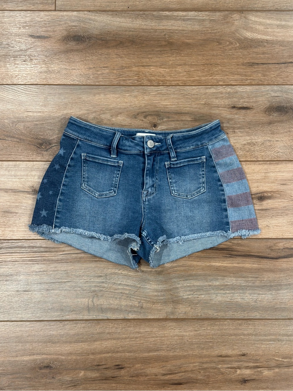 SHYANNE Low-rise Western Boho American Flag Patriotic Denim Micro Shorts | Sz 29